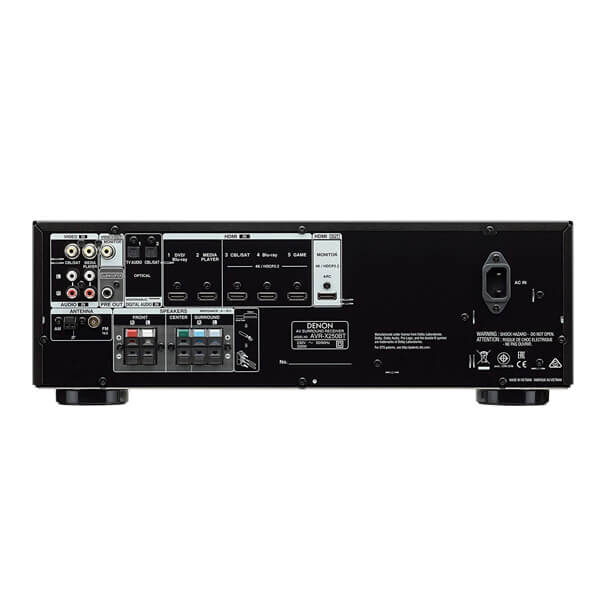 Denon AVR-X250BT 5.1 Ch Denon AVR-X250BT 5.1 Ch. 4K Ultra HD AV Receiver with Bluetooth