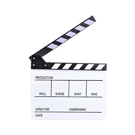 E-Image Professional White Big Clapper Board with White and Black Stripe Slate for Film Video Movie Film Shooting (ECB-03)