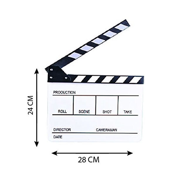 E-Image Professional White Big Clapper Board with White and Black Stripe Slate for Film Video Movie Film Shooting (ECB-03) 2 E-Image Professional White Big Clapper Board with White and Black Stripe Slate for Film Video Movie Film Shooting (ECB-03)