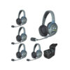 Eartec UL5D 5-Person Full-Duplex Wireless Intercom with 5 UltraLITE Dual-Ear Headsets