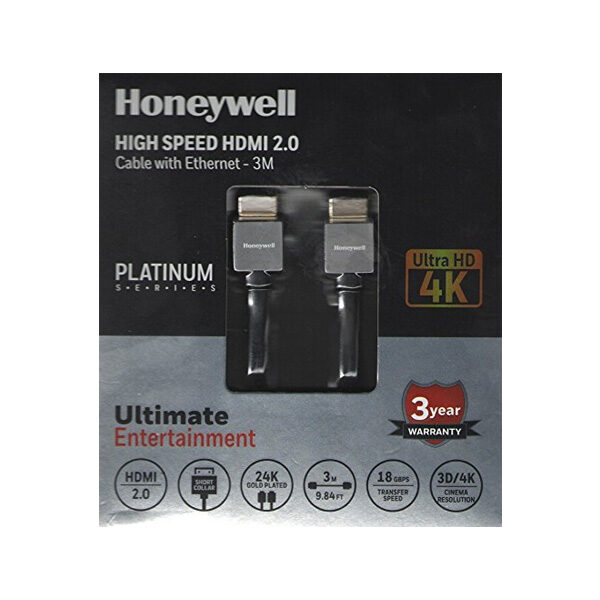 Honeywell High Speed Short Collar HDMI 2 Honeywell High Speed Short Collar HDMI 2.0 Cable with Ethernet - 3M