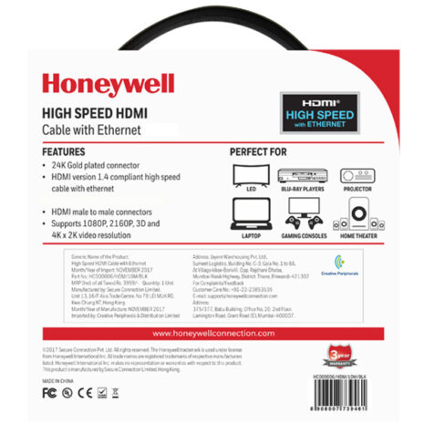 Honeywell High Speed HDMI 15 Mtr with Ethernet 4 Honeywell High Speed HDMI 15 Mtr with Ethernet