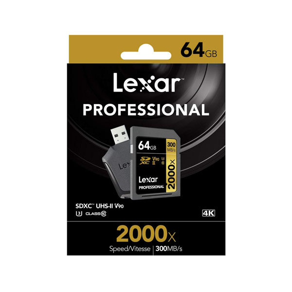 Lexar 2000X Pro SDXC 64GB SD Card with UHS-II Reader 2 Lexar 2000X Pro SDXC 64GB SD Card with UHS-II Reader