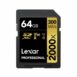 Lexar 2000X Pro SDXC 64GB SD Card with UHS-II Reader