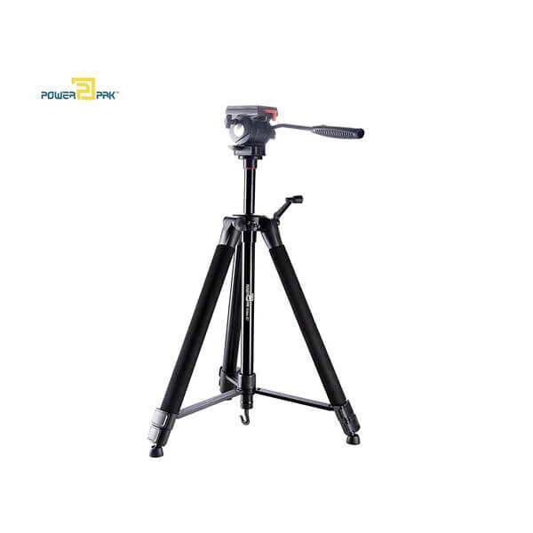 PowerPak Video-X7 5.6 ft Lightweight Portable Aluminium Tripod Stand With Fluid Head For Video