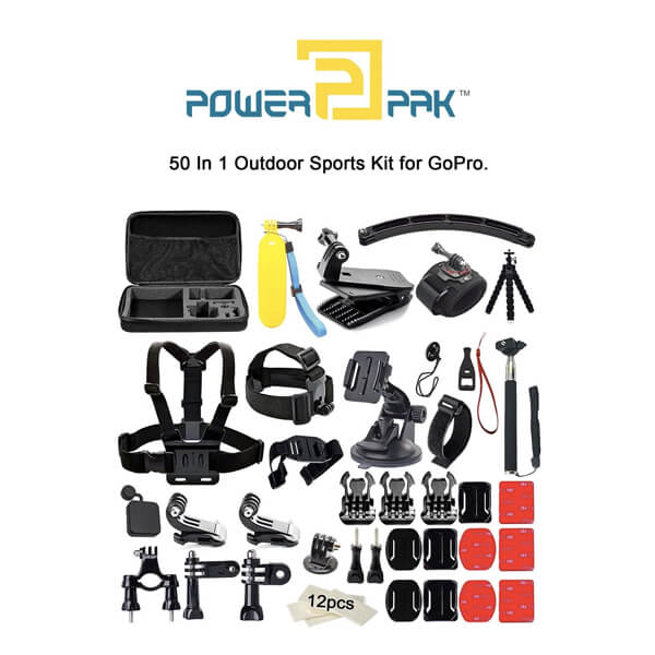 Powerpak Outdoor Sports Essentials Kit for Action Camera (50 in 1)