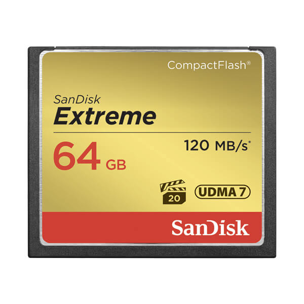 SanDisk Extreme 64GB CompactFlash Memory Card UDMA 7 Speed Up To 120MB/s