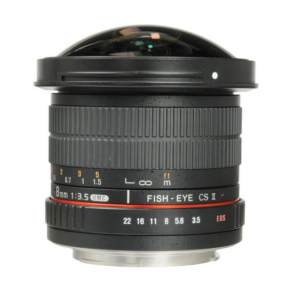 Samyang 8mm f/3.5 HD Fisheye Lens with Removable Hood for Canon