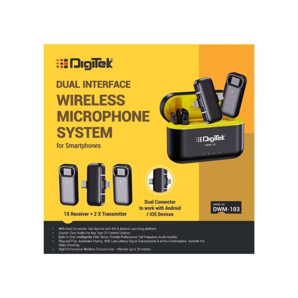 Digitek DWM 103 Wireless Microphone System with Dual Interface Type C & Lightning Connector Online Buy India 02 Digitek DWM 103 Wireless Microphone System with Dual Interface Type C & Lightning Connector Online Buy India 02
