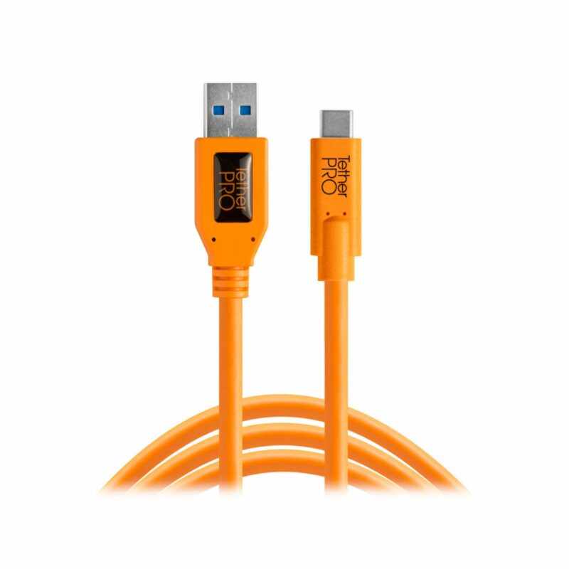 Tether Tools TetherPro USB Type C Male to USB 3.0 Type A Male Cable (15', Orange) Online Buy India 01