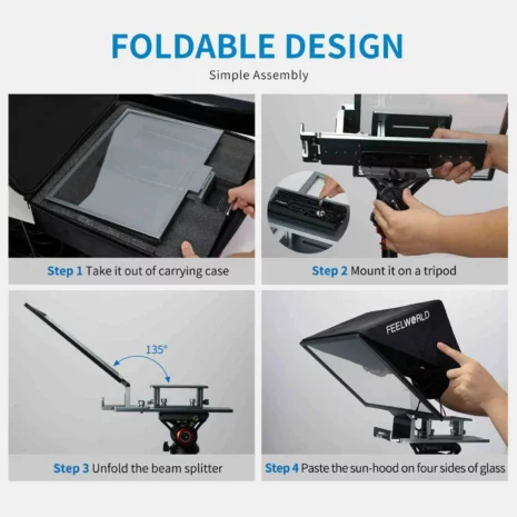 Feelworld TP16 16 Inch Folding Teleprompter Online Buy India 04 Feelworld TP16 16 Inch Folding Teleprompter Online Buy India 04