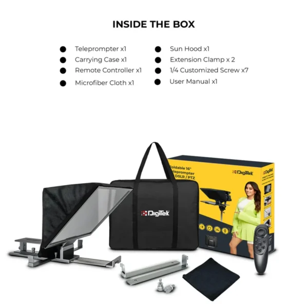 Digitek DTP 016 16 Inch Teleprompter for Smartphone and DSLR in Mumbai India (4) Digitek DTP 016 16 Inch Teleprompter for Smartphone and DSLR in Mumbai India (4)