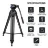 digitek dptr 601vd professional tripod with fluid video head in mumbai india (2)