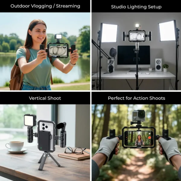 Digitek DSC 002 Handheld Aluminum Alloy Universal Smartphone Cage Video Rig for Vloggers in Mumbai India (7) Digitek DSC 002 Handheld Aluminum Alloy Universal Smartphone Cage Video Rig for Vloggers in Mumbai India (7)