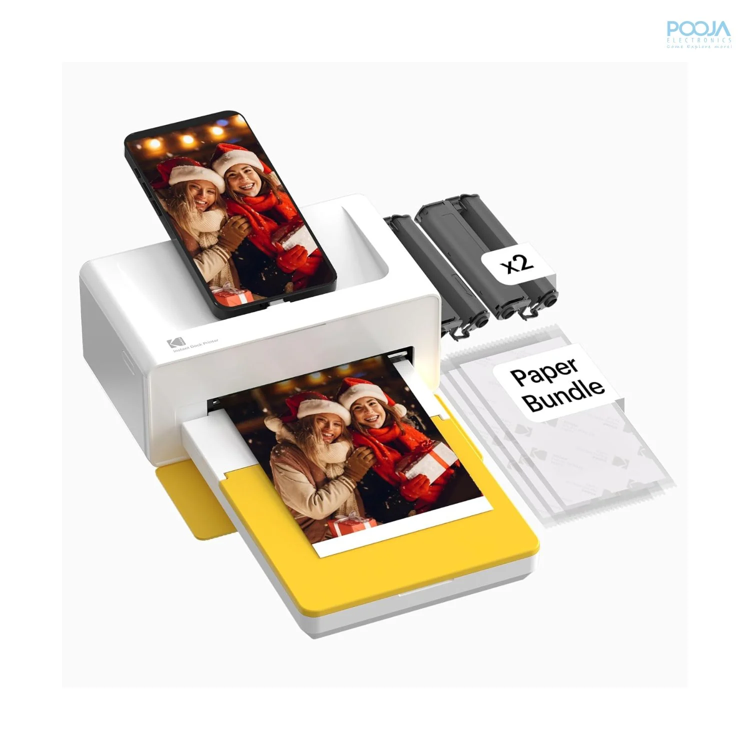 kodak dock plus 4pass instant photo printer 4x6 90 sheets bundle in mumbai india (1)