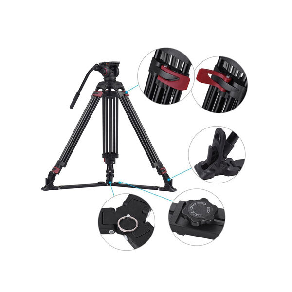 Miliboo MTT609A Professional Tripod and Fluid Head 3 Miliboo MTT609A Professional Tripod and Fluid Head