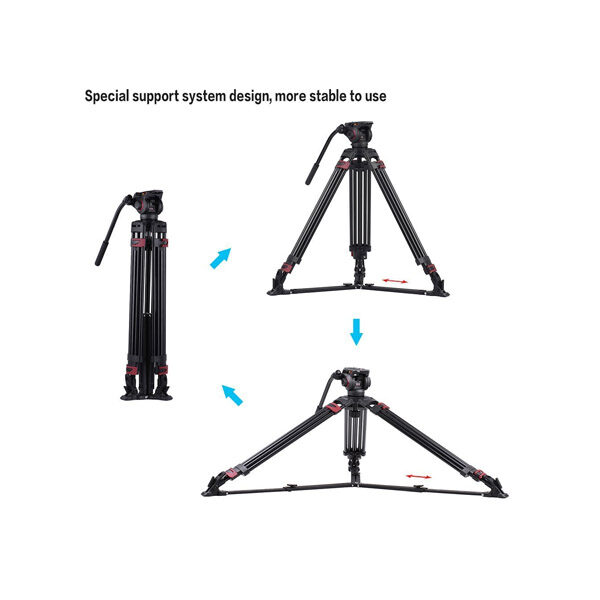 Miliboo MTT609A Professional Tripod and Fluid Head 5 Miliboo MTT609A Professional Tripod and Fluid Head