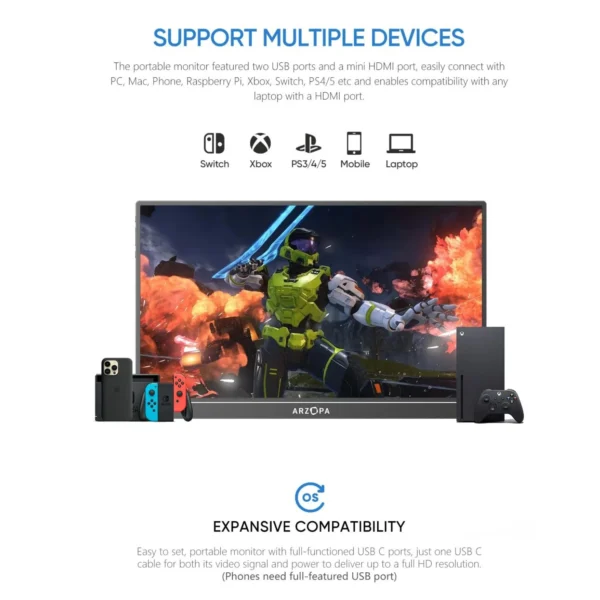 ARZOPA 15.6'' FHD 1080P Portable Monitor with Kickstand Online Buy India 02 ARZOPA 15.6'' FHD 1080P Portable Monitor with Kickstand Online Buy India 02
