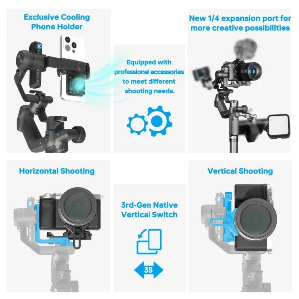 FeiyuTech SCORP Mini 3 PRO All in One 3 Axis Camera Gimbal Stabilizer India (6) FeiyuTech SCORP Mini 3 PRO All in One 3 Axis Camera Gimbal Stabilizer India (6)