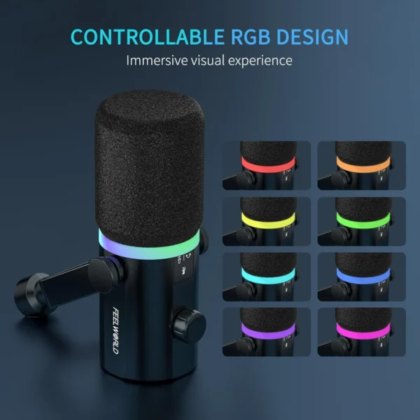 FEELWORLD PM1 XLR USB Dynamic Microphone with Desktop Stand for Podcast (7) FEELWORLD PM1 XLR USB Dynamic Microphone with Desktop Stand for Podcast (7)