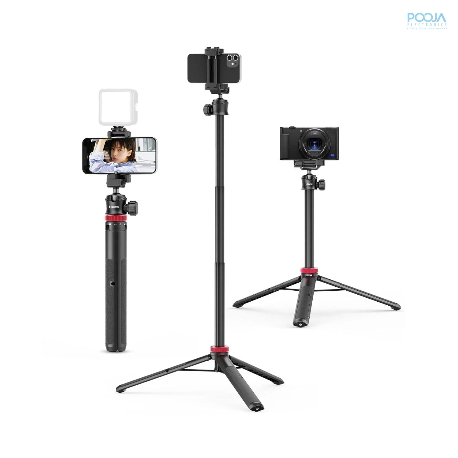 ulanzi mt 44 extendable vlogging tripod black 1