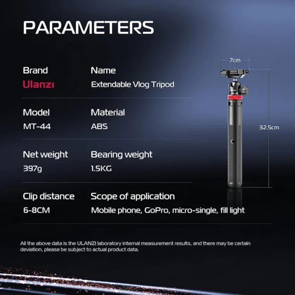 ulanzi mt 44 extendable vlogging tripod black 3 ulanzi mt 44 extendable vlogging tripod black 3
