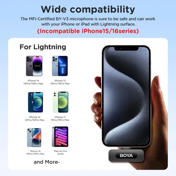 BOYA BY V1 2.4GHz Wireless Lavalier Microphone for iPhone Online Buy in India 6 BOYA BY V1 2.4GHz Wireless Lavalier Microphone for iPhone Online Buy in India 6