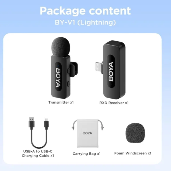BOYA BY V1 2.4GHz Wireless Lavalier Microphone for iPhone Online Buy in India 7 BOYA BY V1 2.4GHz Wireless Lavalier Microphone for iPhone Online Buy in India 7