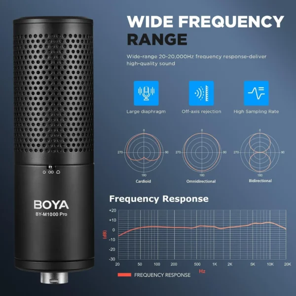 BOYA M1000 Pro XLR Condenser Microphone with 3 Polar Patterns Online Buy in India 3 BOYA M1000 Pro XLR Condenser Microphone with 3 Polar Patterns Online Buy in India 3