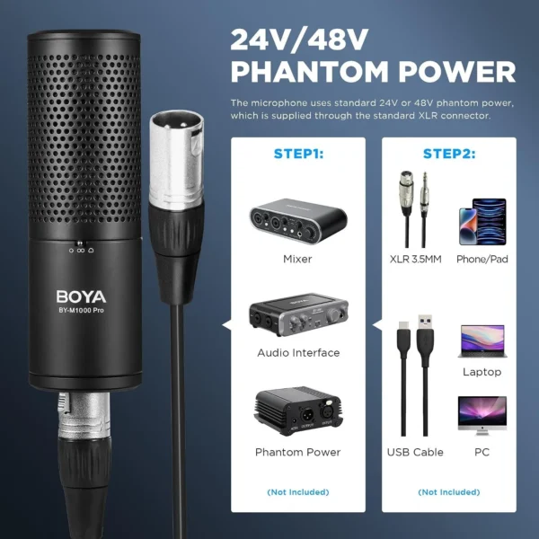 BOYA M1000 Pro XLR Condenser Microphone with 3 Polar Patterns Online Buy in India 5 BOYA M1000 Pro XLR Condenser Microphone with 3 Polar Patterns Online Buy in India 5