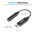 Boya BY K4 USB C to 3.5mm TRS Female Audio Adapter Cable (6cm) Online Buy in India 3