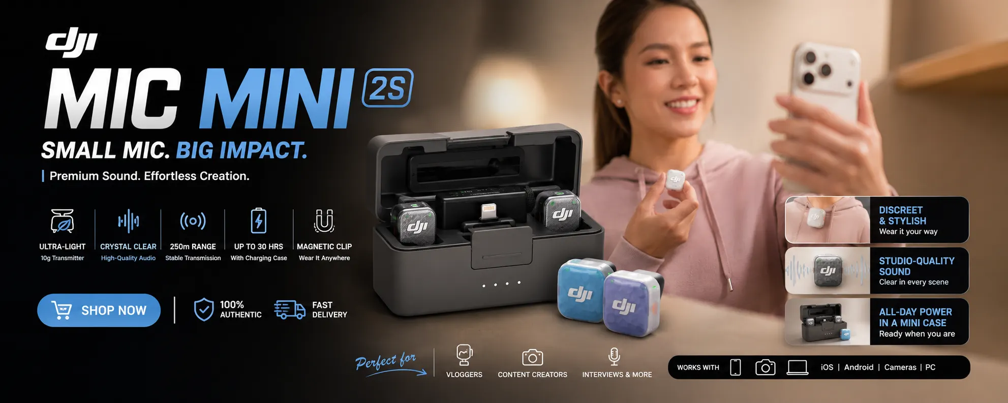 DJI Mic Mini 2S Wireless Microphone Combo in Mumbai India