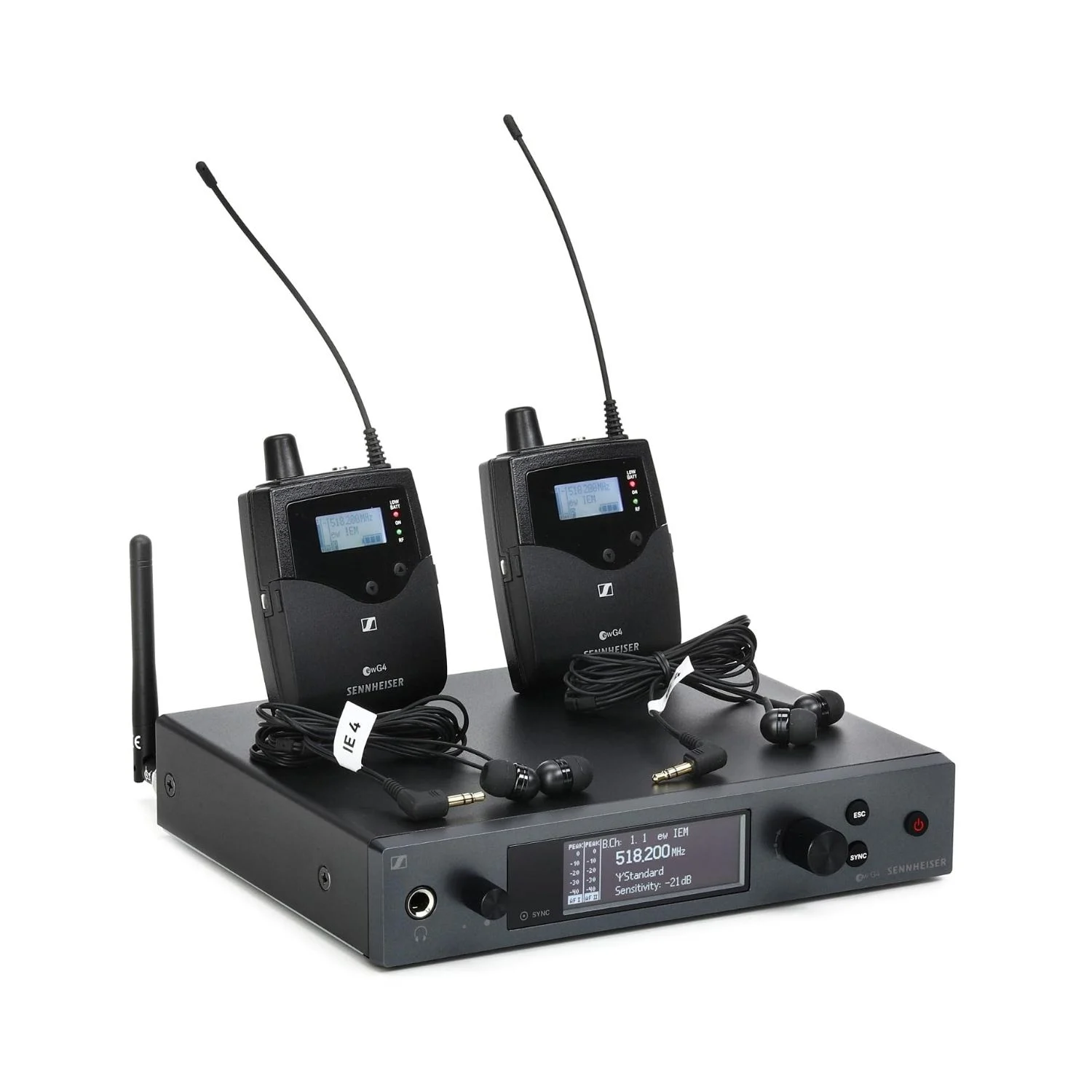 Sennheiser EW IEM G4 TWIN Wireless In Ear Monitor System (Dual Beltpack, Band A 516 558 MHz) 1