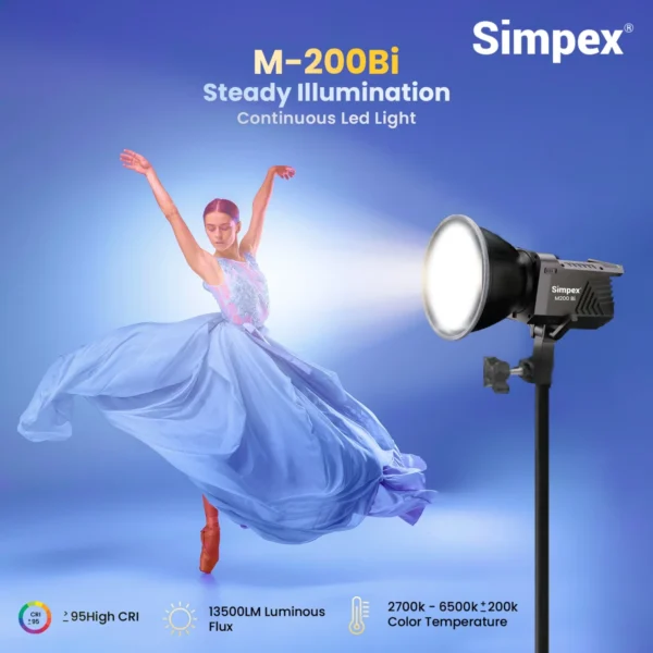 Simpex M-200Bi 200W Bi-Color Continuous LED Light Online Buy in India 3 Simpex M-200Bi 200W Bi-Color Continuous LED Light Online Buy in India 3