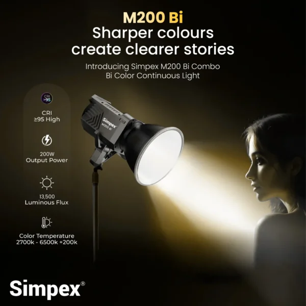 Simpex M-200Bi 200W Bi-Color Continuous LED Light Online Buy in India 7 Simpex M-200Bi 200W Bi-Color Continuous LED Light Online Buy in India 7
