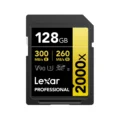 Lexar Professional 2000x 128GB SDXC UHS-II memory card front with 300MB/s read and V90 rating