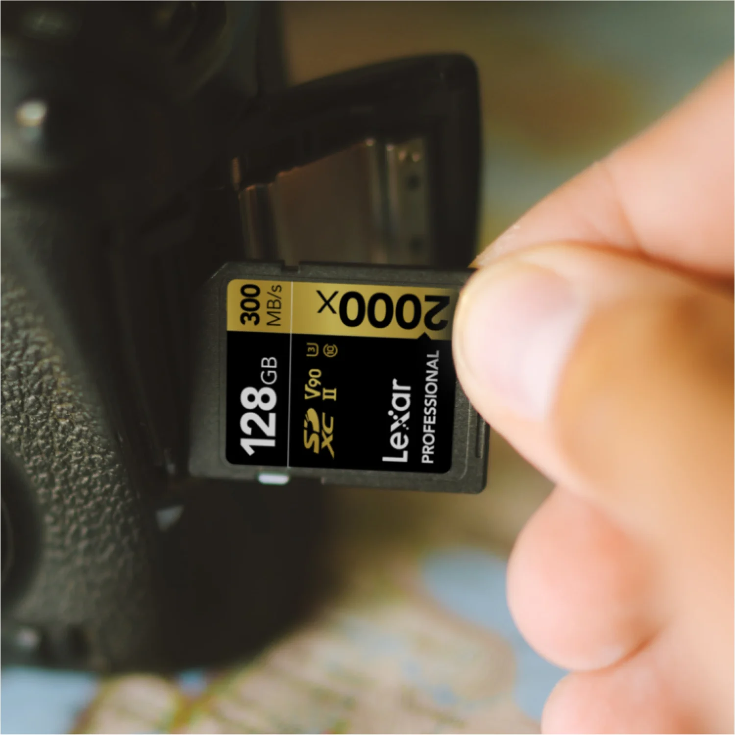 Lexar Professional 2000x 128GB SD card for high-quality images and stunning 8K video