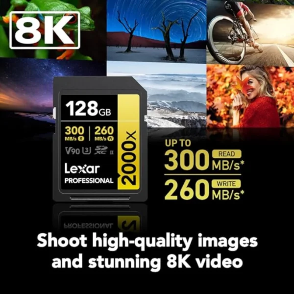 Lexar Professional 2000x UHS-II SD card dramatically accelerates your workflow